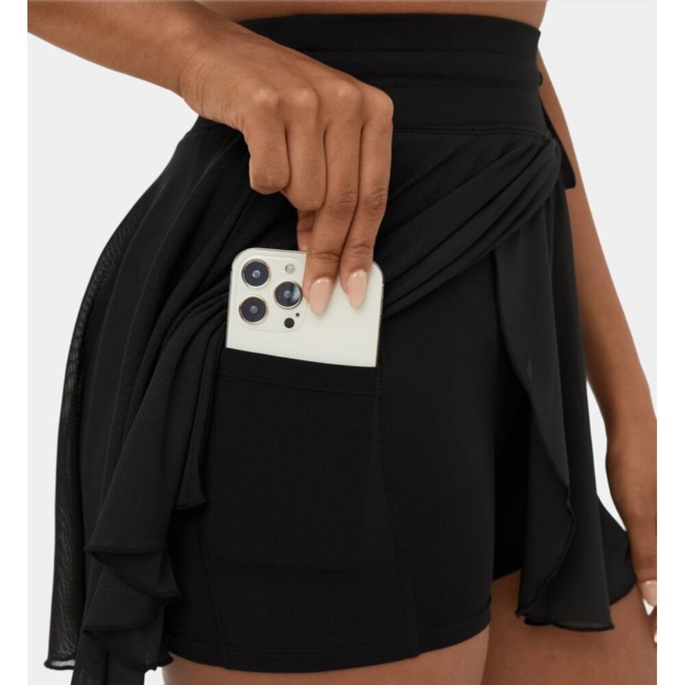 Halara Drawstring Contrast Mesh 2-in-1 Skirt Sz M… - image 11